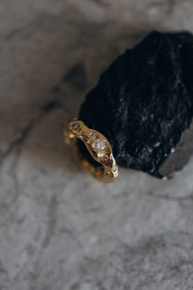 Brillant 14 Karat Gelbgold Ring