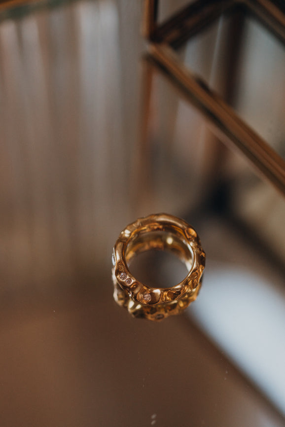 Brillant 14 Karat Gelbgold Ring