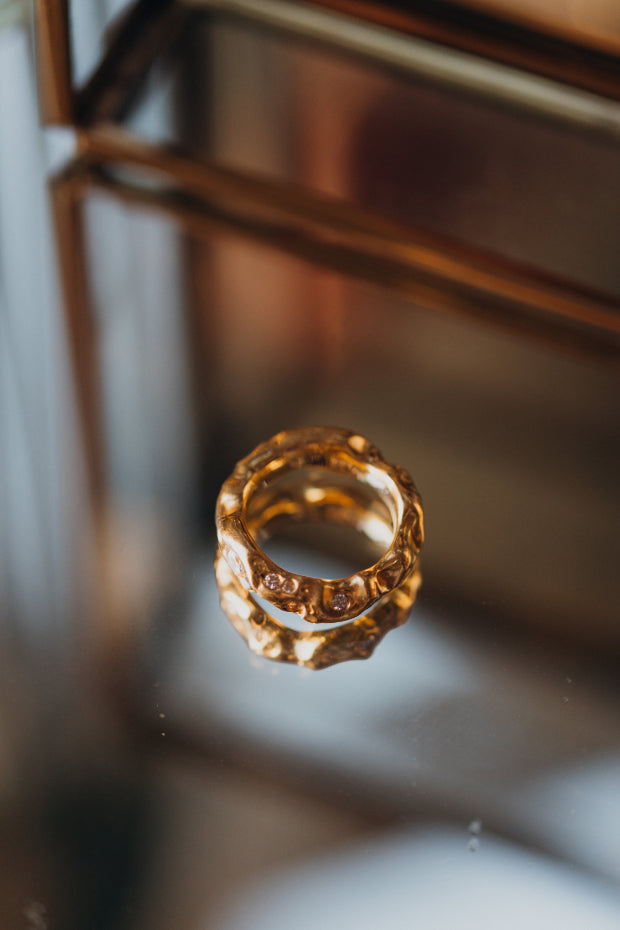 Brillant 14 Karat Gelbgold Ring